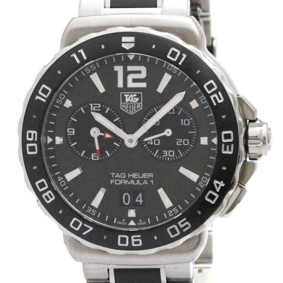 TAG HEUER Formula 1 Grand Date Alarm Steel Mens Watch WAU111C Polished - Picture 1 of 9